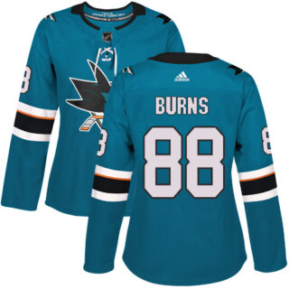 Women's San Jose Sharks #88 Brent Burns Teal Home Authentic Stitched NHL Jersey