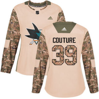 Women's San Jose Sharks #39 Logan Couture Camo Authentic 2017 Veterans Day Stitched NHL Jersey