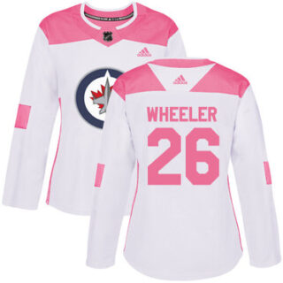 Women's Winnipeg Jets #26 Blake Wheeler White Pink Authentic Fashion Stitched NHL Jersey