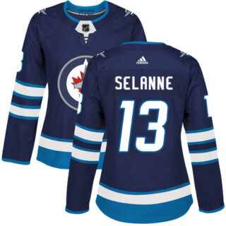 Women's Winnipeg Jets #13 Teemu Selanne Navy Blue Home Authentic Stitched NHL Jersey