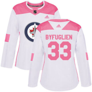 Women's Winnipeg Jets #33 Dustin Byfuglien White Pink Authentic Fashion Stitched NHL Jersey