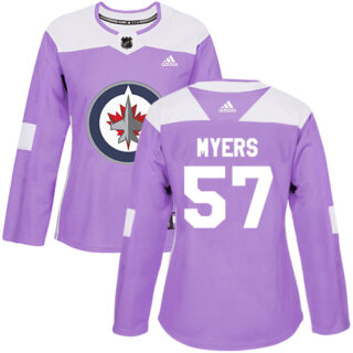 Women's Winnipeg Jets #57 Tyler Myers Purple Authentic Fights Cancer Stitched NHL Jersey