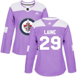 Women's Winnipeg Jets #29 Patrik Laine Purple Authentic Fights Cancer Stitched NHL Jersey