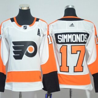 Women's Philadelphia Flyers #17 Wayne Simmonds White Road Authentic Stitched NHL Jersey
