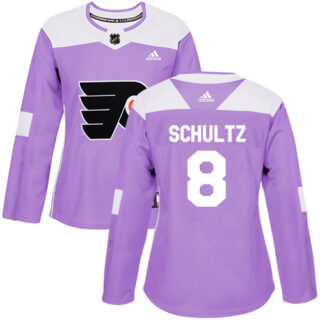 Women's Philadelphia Flyers #8 Dave Schultz Purple Authentic Fights Cancer Stitched NHL Jersey