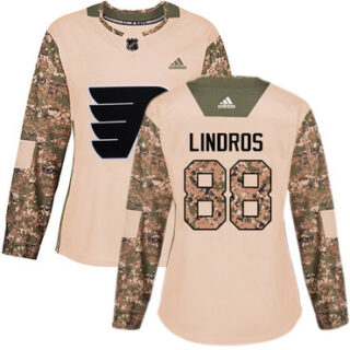 Women's Philadelphia Flyers #88 Eric Lindros Camo Authentic 2017 Veterans Day Stitched NHL Jersey