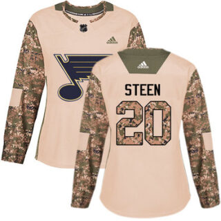 Women's St. Louis Blues #20 Alexander Steen Camo Authentic 2017 Veterans Day Stitched NHL Jersey