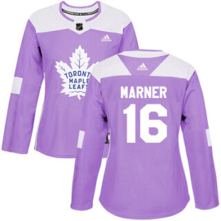 Women's Toronto Maple Leafs #16 Mitchell Marner Purple Authentic Fights Cancer Stitched NHL Jersey