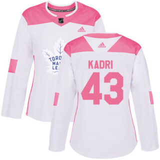 Women's Toronto Maple Leafs #43 Nazem Kadri White Pink Authentic Fashion Stitched NHL Jersey