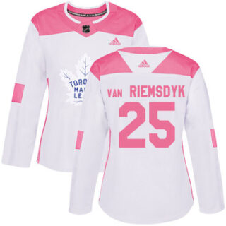 Women's Toronto Maple Leafs #25 James Van Riemsdyk White Pink Authentic Fashion Stitched NHL Jersey