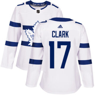 Women's Toronto Maple Leafs #17 Wendel Clark White Authentic 2018 Stadium Series Stitched NHL Jersey