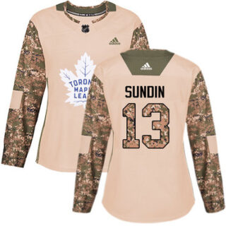 Women's Toronto Maple Leafs #13 Mats Sundin Camo Authentic 2017 Veterans Day Stitched NHL Jersey
