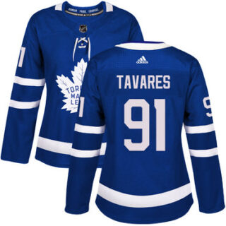 Women's Toronto Maple Leafs #91 John Tavares Blue Home Authentic Stitched NHL Jersey
