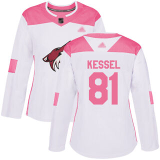 Women's Arizona Coyotes #81 Phil Kessel White Pink Authentic Fashion Stitched Hockey Jersey