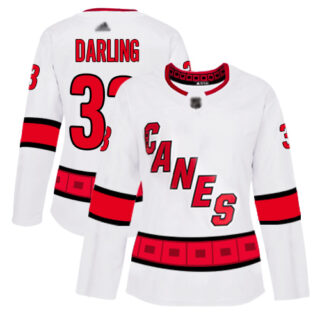 Women's Carolina Hurricanes #33 Scott Darling White Road Authentic Stitched Hockey Jersey