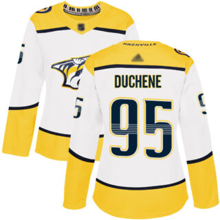 Women's Nashville Predators #95 Matt Duchene White Road Authentic Stitched Hockey Jersey