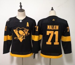 Women's Pittsburgh Penguins 71 Evgeni Malkin Black 2019 NHL Stadium Series Jersey