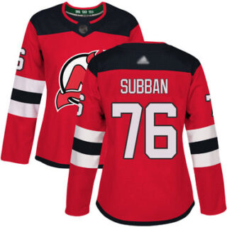 Women's New Jersey Devils #76 P. K. Subban Red Home Authentic Stitched Hockey Jersey
