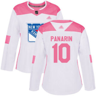 Women's New York Rangers #10 Artemi Panarin White Pink Authentic Fashion Stitched Hockey Jersey