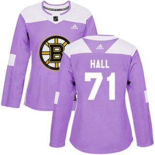 Women's Boston Bruins #71 Taylor Hall Authentic Fights Cancer Practice Jersey - Purple