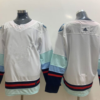 Youth Seattle Kraken Blank Navy White Stitched NHL Jersey