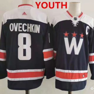 Youth Washington Capitals #8 Alex Ovechkin NEW Navy Blue Stitched NHL Jersey
