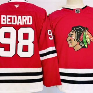 Youth Chicago Blackhawks #98 Connor Bedard Red Stitched Hockey Jersey