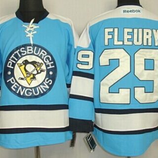 Youth Pittsburgh Penguins #29 Marc-Andre Fleury Light Blue Jersey