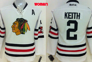 Women's Chicago Blackhawks #2 Duncan Keith 2015 Winter Classic White Jersey