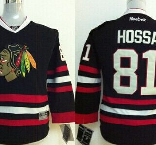 Youth Chicago Blackhawks #81 Marian Hossa Black Jersey