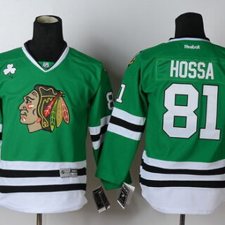 Youth Chicago Blackhawks #81 Marian Hossa Green Jersey