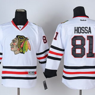 Youth Chicago Blackhawks #81 Marian Hossa White Jersey