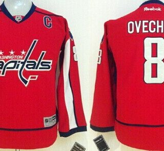 Youth Washington Capitals #8 Alex Ovechkin Red Jersey