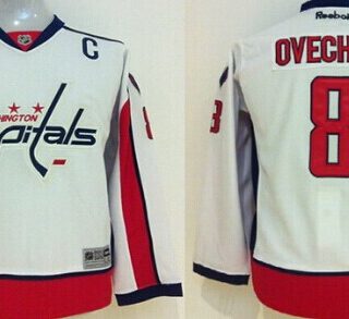 Youth Washington Capitals #8 Alex Ovechkin White Winter Jersey