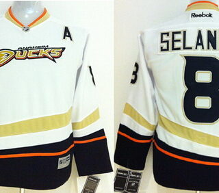 Youth Anaheim Ducks #8 Teemu Selanne White Jersey