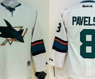 Youth San Jose Sharks #8 Joe Pavelski 2014 White Jersey