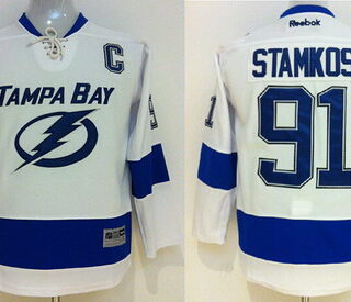 Youth Tampa Bay Lightning #91 Steven Stamkos New White Jersey