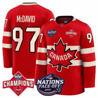 Canada 4 Nations Face-Off 2025 Premium Custom red Connor McDavid 97 All Stitched Jersey