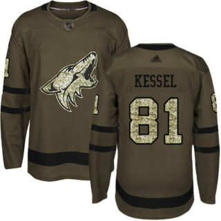 Youth Arizona Coyotes #81 Phil Kessel Green Salute to Service Stitched Hockey Jersey