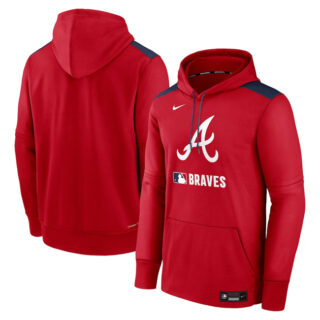 Men's Atlanta Braves Red Collection Performance Pullover Hoodie
