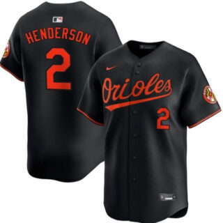 Men's Baltimore Orioles #2 Gunnar Henderson Black Alternate Limited Stitched Baseball Jersey