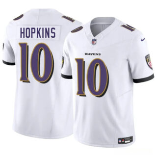 Men's Baltimore Ravens #10 DeAndre Hopkins White 2025 F.U.S.E Vapor Limited Football Jersey