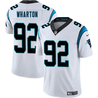 Men's Carolina Panthers #92 Tershawn Wharton White 2025 Vapor Limited Stitched Football Jersey