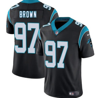 Men's Carolina Panthers #97 Bobby Brown Black 2025 Vapor Limited Stitched Football Jersey