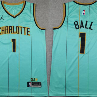 Men's Charlotte Hornets #1 LaMelo Ball Mint 2024 25 City Edition Stitched Basketball Jersey
