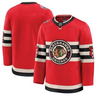 Men's Chicago Blackhawks Blank Red 2024-25 Winter Classic Stitched Hockey Jersey