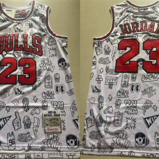 Men's Chicago Bulls #23 Michael Jordan White 1997-98 Stitched Basketball Jersey