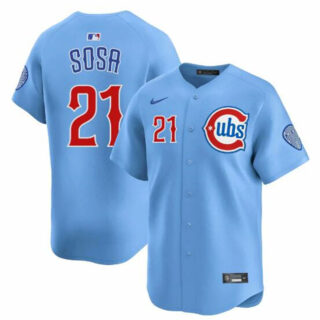 Men's Chicago Cubs #21 Sammy Sosa Blue 2024 25 2nd Alternate Limited Stitched Baseball Jersey