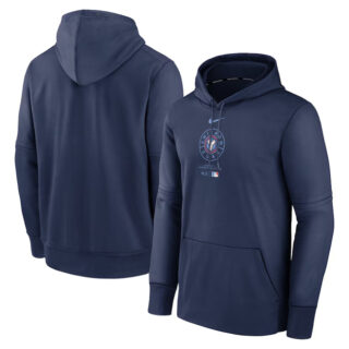 Men's Chicago Cubs Navy Collection City Connect Practice Performance Pullover Hoodie