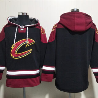 Men's Cleveland Cavaliers Blank Black Red Ageless Must-Have Lace-Up Pullover Hoodie